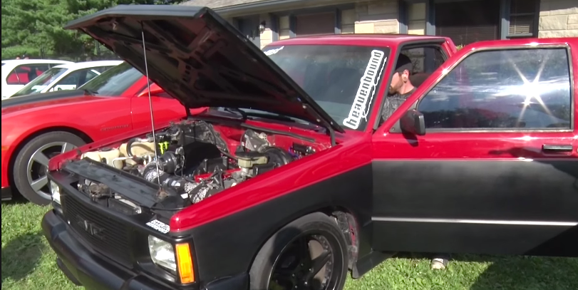 LS1 powered S10 with bed-mounted turbo sounds wicked