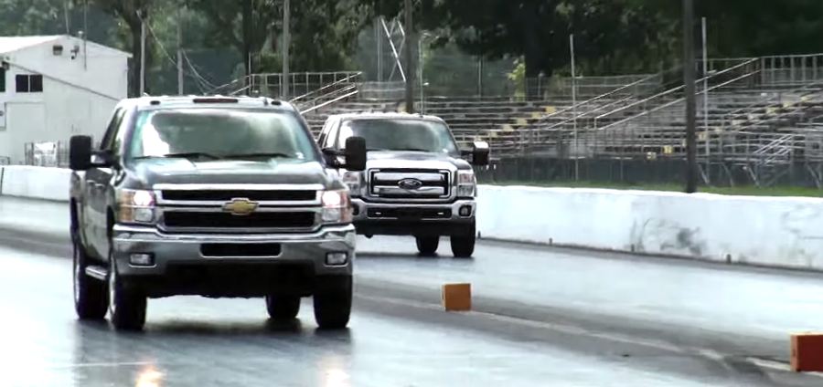 2011 Silverado HD vs. 2011 Ford Super Duty Drag Race