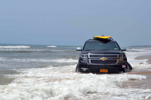 Chevy Tahoe in the Ocean