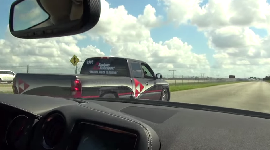 Turbo Chevy Silverado battles modified R35 GTR