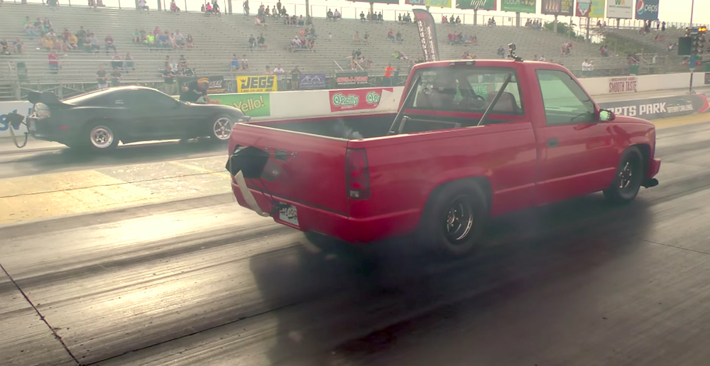 8 second LSX pickup walks all over 1000HP Supra