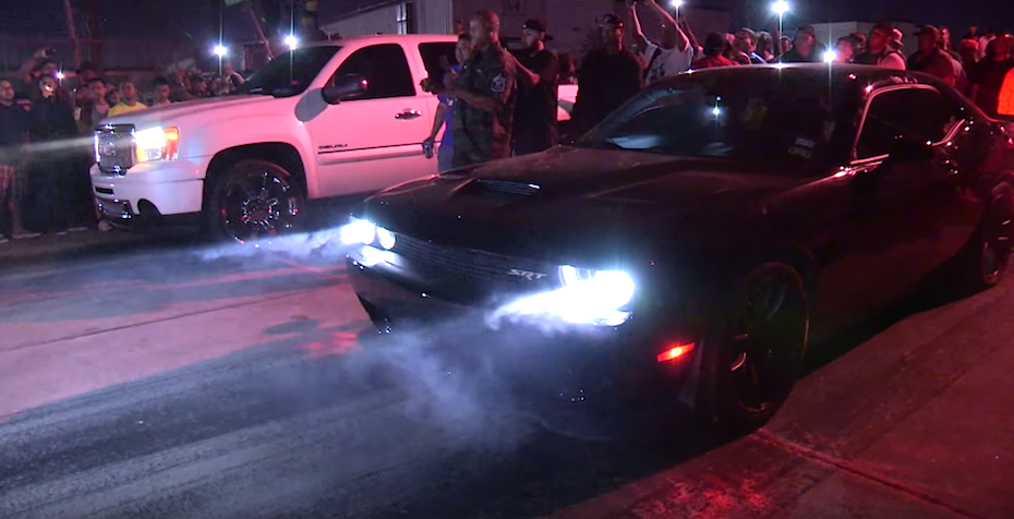 Hellcat Gets Smoked by GMC Truck!?!