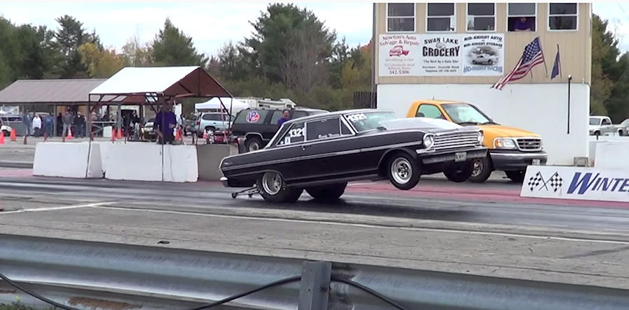 1963 Chevy Nova Duece Rips A Giant WHEELIE