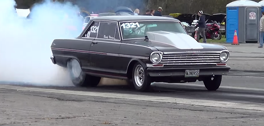 1963 Chevy Nova Duece Rips A Giant WHEELIE