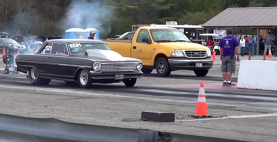 1963 Chevy Nova Duece Rips A Giant WHEELIE