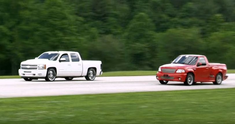 Silverado vs ford lightning racing